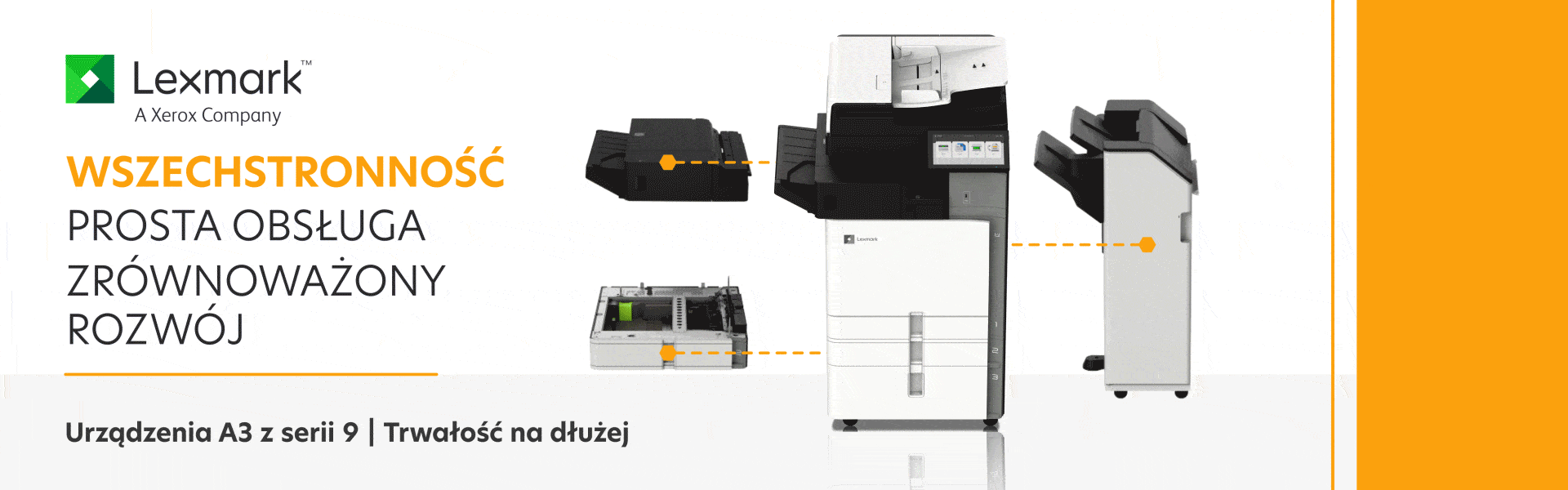 Wynajem Lexmark-Xerox A3 Seria 9 — od 230 zł netto miesięcznie